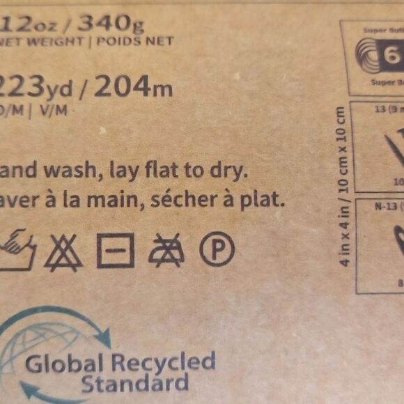 LION BRAND YARNS RE-SPUN QUICK N THICK RECYCLED YARN CIDER 2 SKEINS 12 OZ - Picture 3 of 11